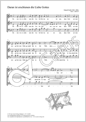 Daran ist erschienen die Liebe Gottes Partitur, Einzelausgabe aus Chorbuch