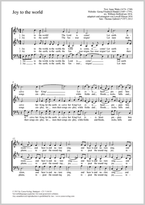 Thomas Gabriel (arr.): Joy to the world - Noten | Carus-Verlag