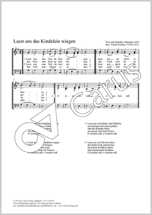 Lasst uns das Kindlein wiegen Partitur, Einzelausgabe aus Chorbuch