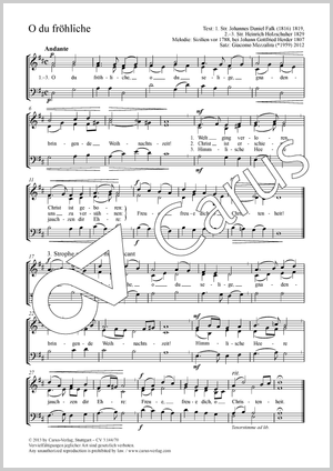 O du fröhliche Partition, édition séparée avec recueil de musique chorale