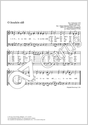 Otmar Faulstich (arr.): O Jesulein süß - Noten | Carus-Verlag