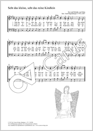 Seht das kleine, seht das reine Kindlein Partition, édition séparée avec recueil de musique chorale