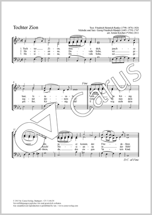 Armin Kircher (arr.): Tochter Zion - Noten | Carus-Verlag