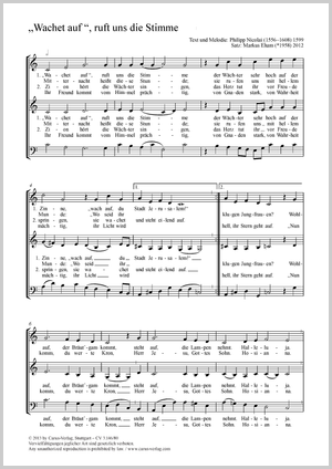 Wachet auf, ruft uns die Stimme Partition, édition séparée avec recueil de musique chorale