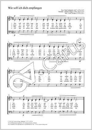 Wie soll ich dich empfangen Partition, édition séparée avec recueil de musique chorale