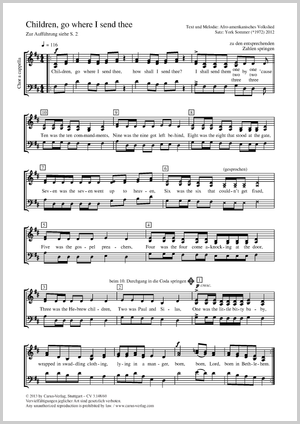 Children, go where I send thee Partitur, Einzelausgabe aus Chorbuch