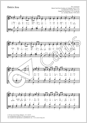 Dulcis Jesu Partition, édition séparée avec recueil de musique chorale