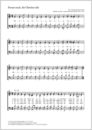 Freuet euch, ihr Christen alle Partitur, Einzelausgabe aus Chorbuch