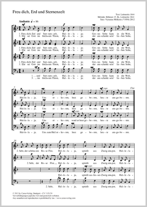 Freu dich, Erd und Sternenzelt Score, separate edition from a choral collection