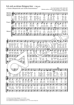 Ich steh an deiner Krippen hier - Sheet music | Carus-Verlag