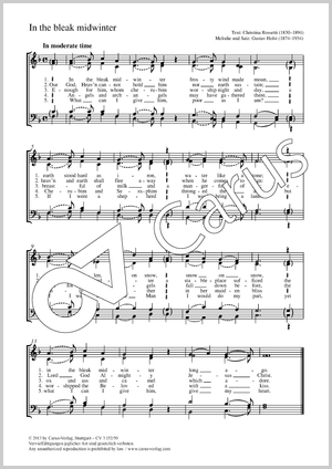 Gustav Holst: In the bleak midwinter - Sheet music
