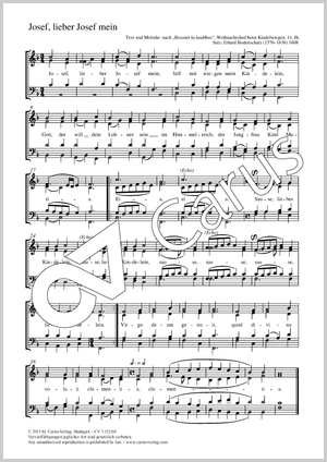 Erhard Bodenschatz (arr.): Josef, lieber Josef mein - Noten | Carus-Verlag