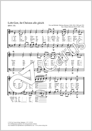 Praise God, ye Christians Score, separate edition from a choral collection