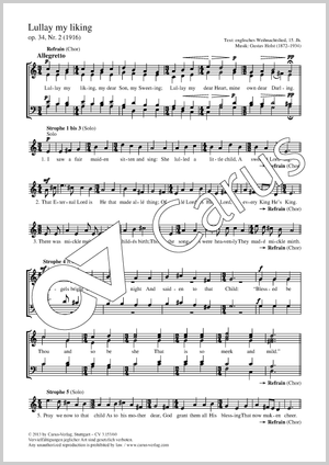Gustav Holst: Lullay my liking - Noten | Carus-Verlag
