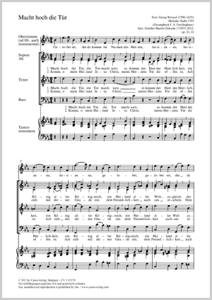Gunther Martin Göttsche (arr.): Macht hoch die Tür - Noten | Carus-Verlag