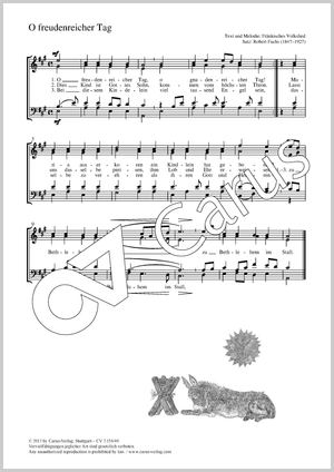 O freudenreicher Tag Partitur, Einzelausgabe aus Chorbuch