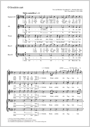 Claus Bantzer (arr.): O Jesulein zart - Noten | Carus-Verlag