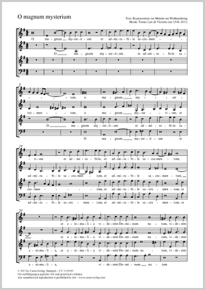 O magnum mysterium Responsorium der Weihnachtsmatutin Partition, édition séparée avec recueil de musique chorale
