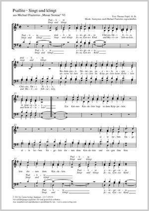 Psallite Singt und klingt Partitur, Einzelausgabe aus Chorbuch