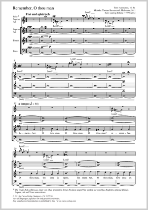Ludwig Böhme (arr.): Remember, O thou man - Noten | Carus-Verlag