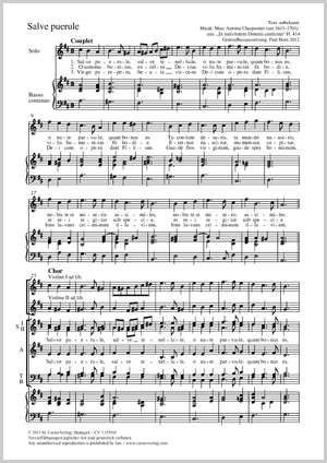 Salve puerule Partition, édition séparée avec recueil de musique chorale