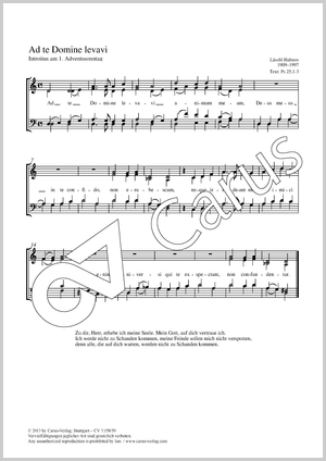 Ad te Domine levavi Introitus am 1. Adventssonntag Partitur, Einzelausgabe aus Chorbuch