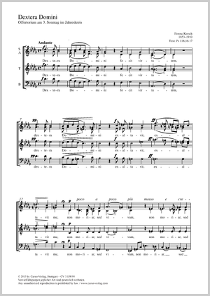 Dextera Domini Offertorium am 3. Sonntag im Jahreskreis Score, separate edition from a choral collection