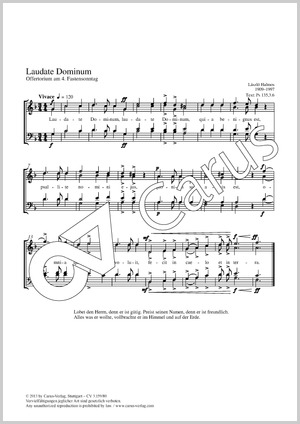 Laudate Dominum Offertorium am 4. Fastensonntag Partitur, Einzelausgabe aus Chorbuch, In dieser Ausgabe / in this edition: Coro SATB