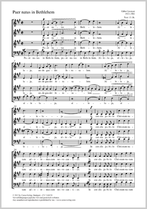 Gábor Lisznyai: Puer natus in Bethlehem - Noten | Carus-Verlag
