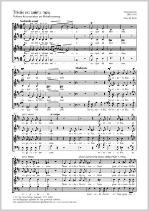 Tristis est anima mea Nokturn-Responsorium am Gründonnerstag Score, separate edition from a choral collection