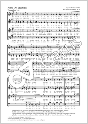 Alma Dei creatoris Partitur, Einzelausgabe aus Chorbuch