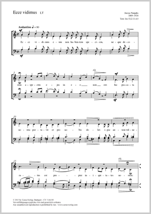 Ecce vidimus Partitur, Einzelausgabe aus Chorbuch