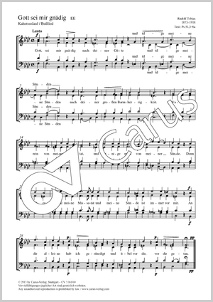 Gott sei mir gnädig Partitur, Einzelausgabe aus Chorbuch