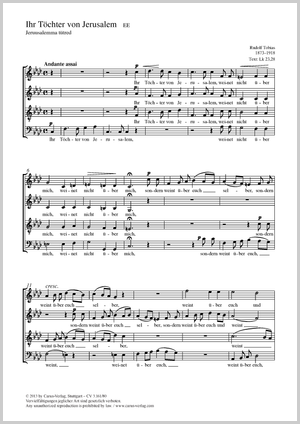 Ihr Töchter von Jerusalem Partitur, Einzelausgabe aus Chorbuch