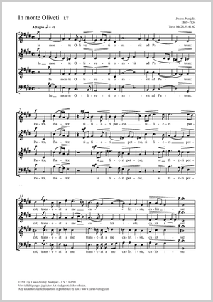 In monte Oliveti Partitur, Einzelausgabe aus Chorbuch