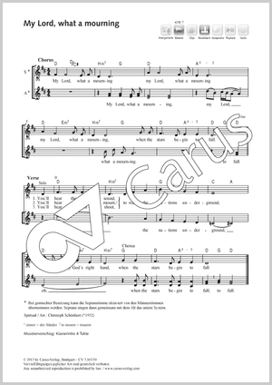 Anonymus / Christoph Schönherr (arr.): My Lord, what a mourning - Noten | Carus-Verlag