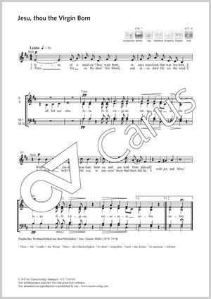 Jesu, thou the Virgin Born Partitur, Einzelausgabe aus Chorbuch