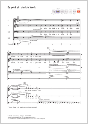 Matthias Schneider-Hollek (arr.): Es geht eine dunkle Wolk - Noten | Carus-Verlag