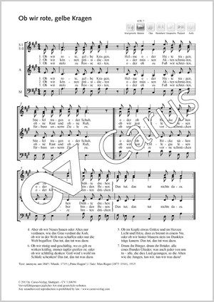 Ob wir rote, gelbe Kragen Partition, édition séparée avec recueil de musique chorale