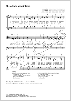 Should auld acquaintance Score, separate edition from a choral collection