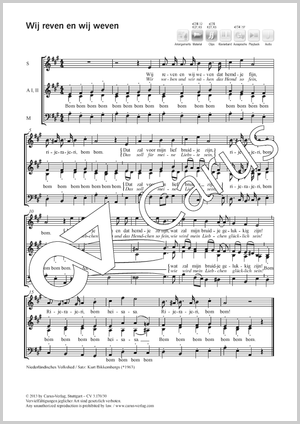 Wij reven en qij weven Partition, édition séparée avec recueil de musique chorale