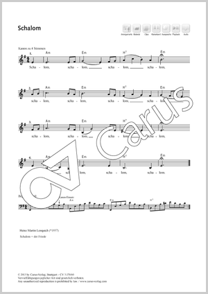 Heinz Martin Lonquich (arr.): Schalom - Noten | Carus-Verlag