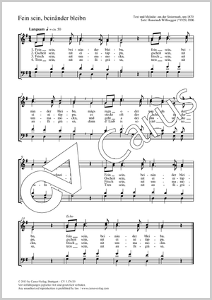 Fein sein, beinander bleibn Score, separate edition from a choral collection