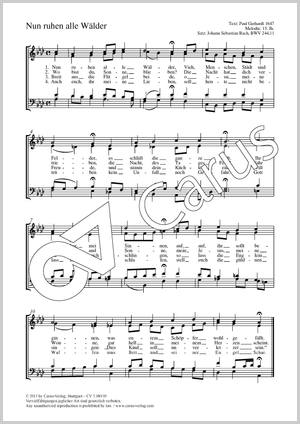 Nun ruhen alle Wälder Score, separate edition from a choral collection