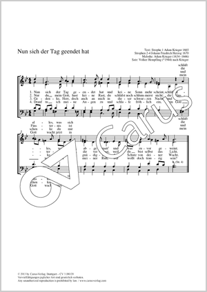 Volker Hempfling: Nun sich der Tag geendet hat - Noten | Carus-Verlag