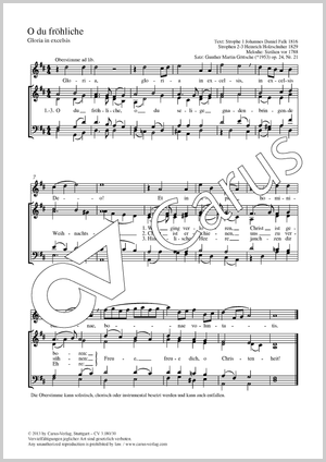 O du fröhliche Gloria in excelsis Partitur, Einzelausgabe aus Chorbuch