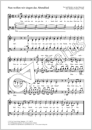 Matthias E. Becker: Nun wollen wir singen das Abendlied - Noten | Carus-Verlag