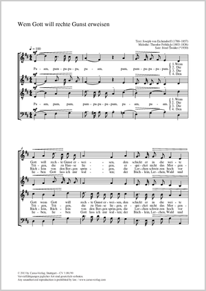 Wem Gott will rechte Gunst erweisen Partition, édition séparée avec recueil de musique chorale