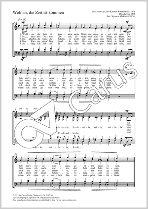 Wohlan, die Zeit ist kommen Score, separate edition from a choral collection
