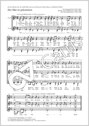 Der Mai ist gekommen Partition, édition séparée avec recueil de musique chorale